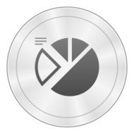 Pie Chart icon on a round button - Sharp Series N7