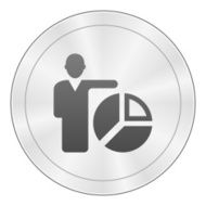 Businessman icon on a round button - Sharp Series N20