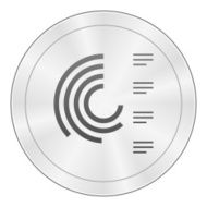 Radial Chart icon on a round button - Sharp Series