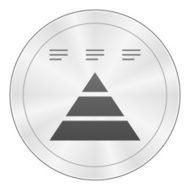 Pyramid icon on a round button - Sharp Series N12