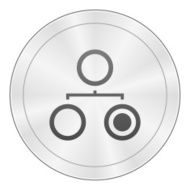 Organization Chart icon on a round button - Sharp Series N5