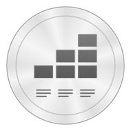 Bar Graph icon on a round button - Sharp Series N22