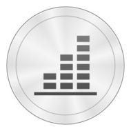 Bar Graph icon on a round button - Sharp Series N23