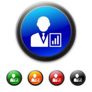Businessman icon on round buttons - Shined Series N18