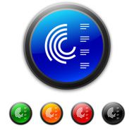 Radial Bar Chart icon on round buttons - Shined Series