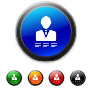 Businessman icon on round buttons - Shined Series N21