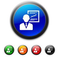 Businessman icon on round buttons - Shined Series N22