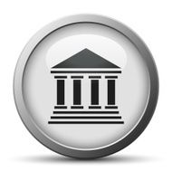 Bank icon on a silver button - Silver Series N9