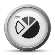 Pie Chart icon on a silver button - Silver Series N7