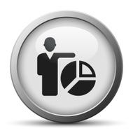 Businessman icon on a silver button - Silver Series N20