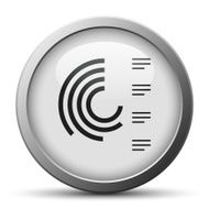 Radial Chart icon on a silver button - Silver Series