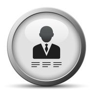 Businessman icon on a silver button - Silver Series N21