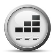 Bar Graph icon on a silver button - Silver Series N22