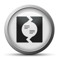 Chevron Chart icon on a silver button - Silver Series N11