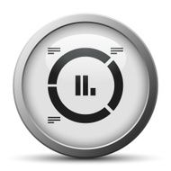 Donut Chart icon on a silver button - Silver Series N5
