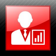 Businessman icon on a square button - Sleek Series N18