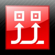 Conveyor icon on a square button - Sleek Series N2