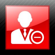 Businessman icon on a square button - Sleek Series N19