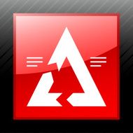 Chevron Chart icon on a square button - Sleek Series N11