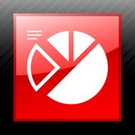 Pie Chart icon on a square button - Sleek Series N7