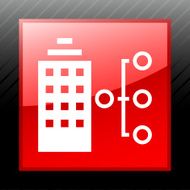 Office Building icon on a square button - Sleek Series N2