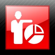 Businessman icon on a square button - Sleek Series N20