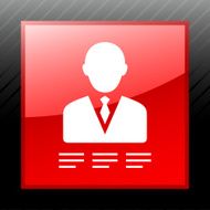 Businessman icon on a square button - Sleek Series N21