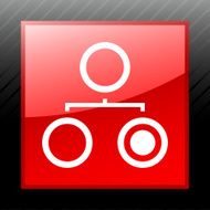 Organization Chart icon on a square button - Sleek Series N5