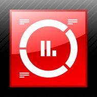 Donut Chart icon on a square button - Sleek Series N5