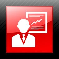Businessman icon on a square button - Sleek Series N22