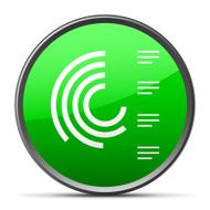 Radial Chart icon on a round button - Slender Series