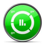 Donut Chart icon on a round button - Slender Series N5