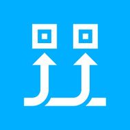 Conveyor icon on a blue background - Smooth Series N2