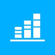 Bar Graph icon on a blue background - Smooth Series N19