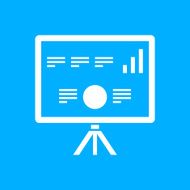 Projection Screen icon on a blue background - Smooth Series N5