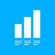 Bar Graph icon on a blue background - Smooth Series N20