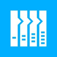 Flowchart icon on a blue background - Smooth Series N10