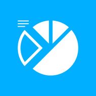 Pie Chart icon on a blue background - Smooth Series N7