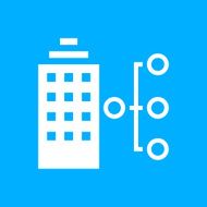 Office Building icon on a blue background - Smooth Series N2