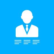 Businessman icon on a blue background - Smooth Series N21