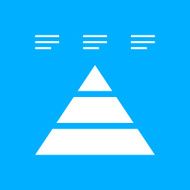 Pyramid icon on a blue background - Smooth Series N12