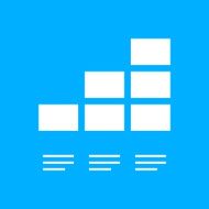 Bar Graph icon on a blue background - Smooth Series N21