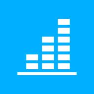 Bar Graph icon on a blue background - Smooth Series N22