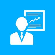 Businessman icon on a blue background - Smooth Series N22