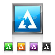 Chevron Chart icon on square buttons - Squared Series N10