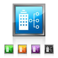 Office Building icon on square buttons - Squared Series N2