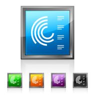 Radial Bar Chart icon on square buttons - Squared Series