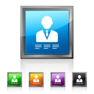 Businessman icon on square buttons - Squared Series N21