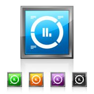 Donut Chart icon on square buttons - Squared Series N5