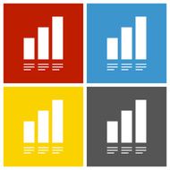 Bar Graph icon on square buttons - Square Series N21